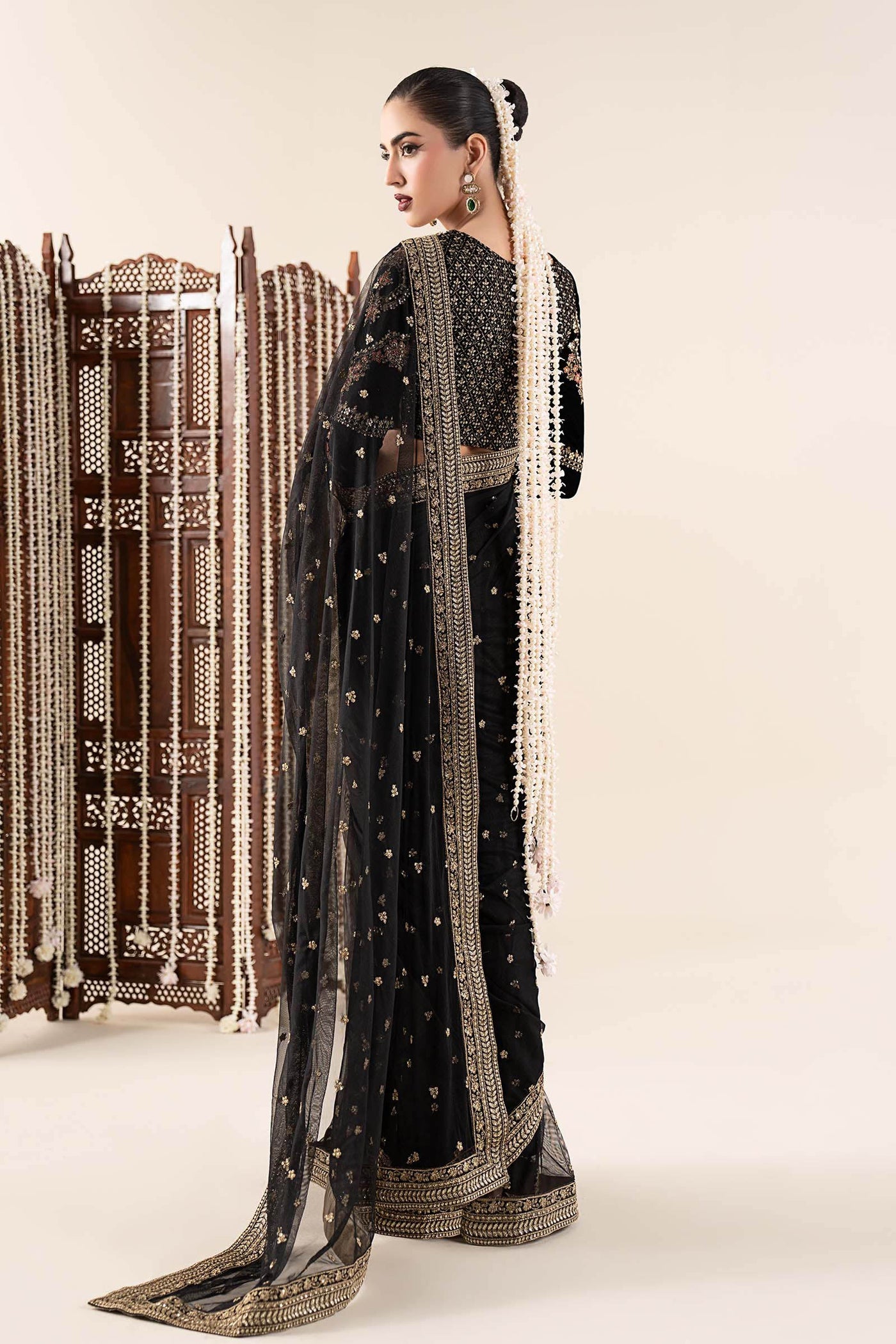 Embroidered Net Saree