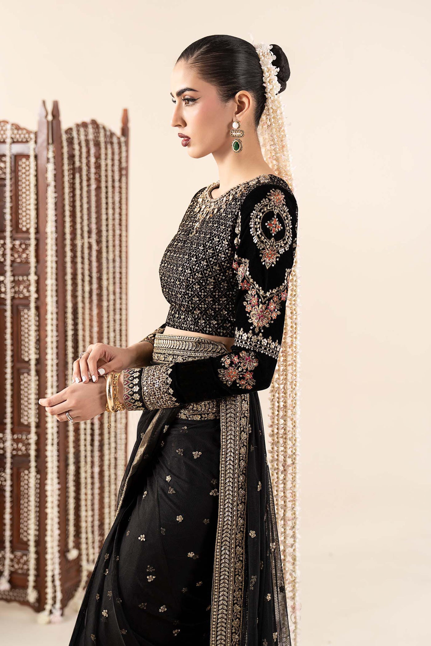 Embroidered Net Saree