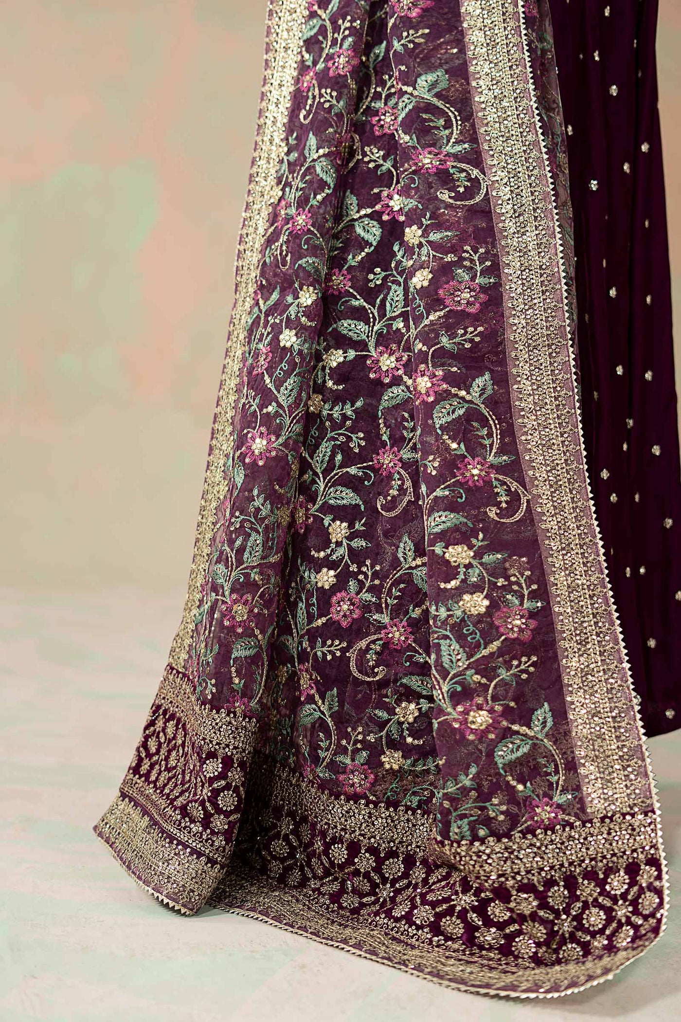 3 Piece Embroidered Velvet Suit