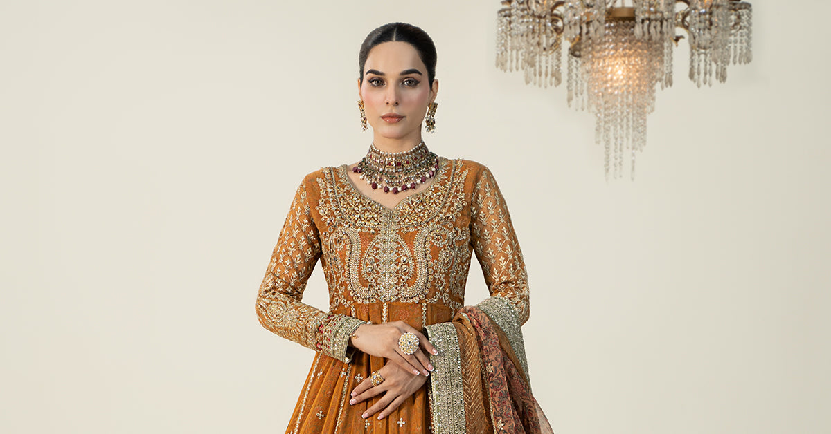 3 Piece Embroidered Net Suit
