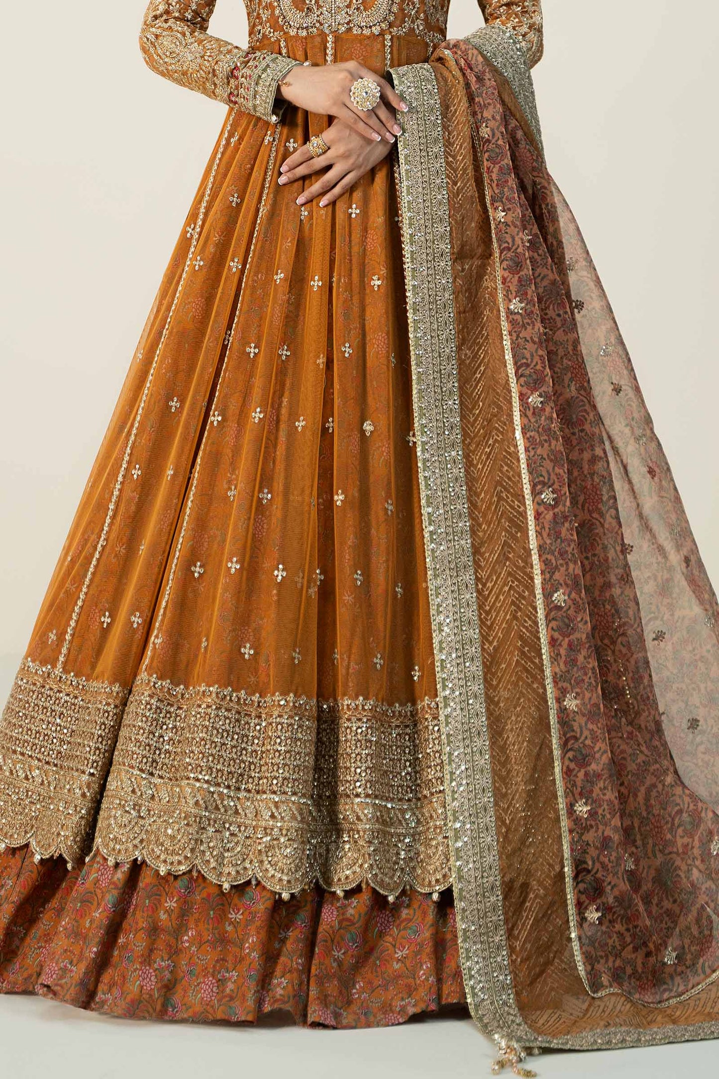 3 Piece Embroidered Net Suit