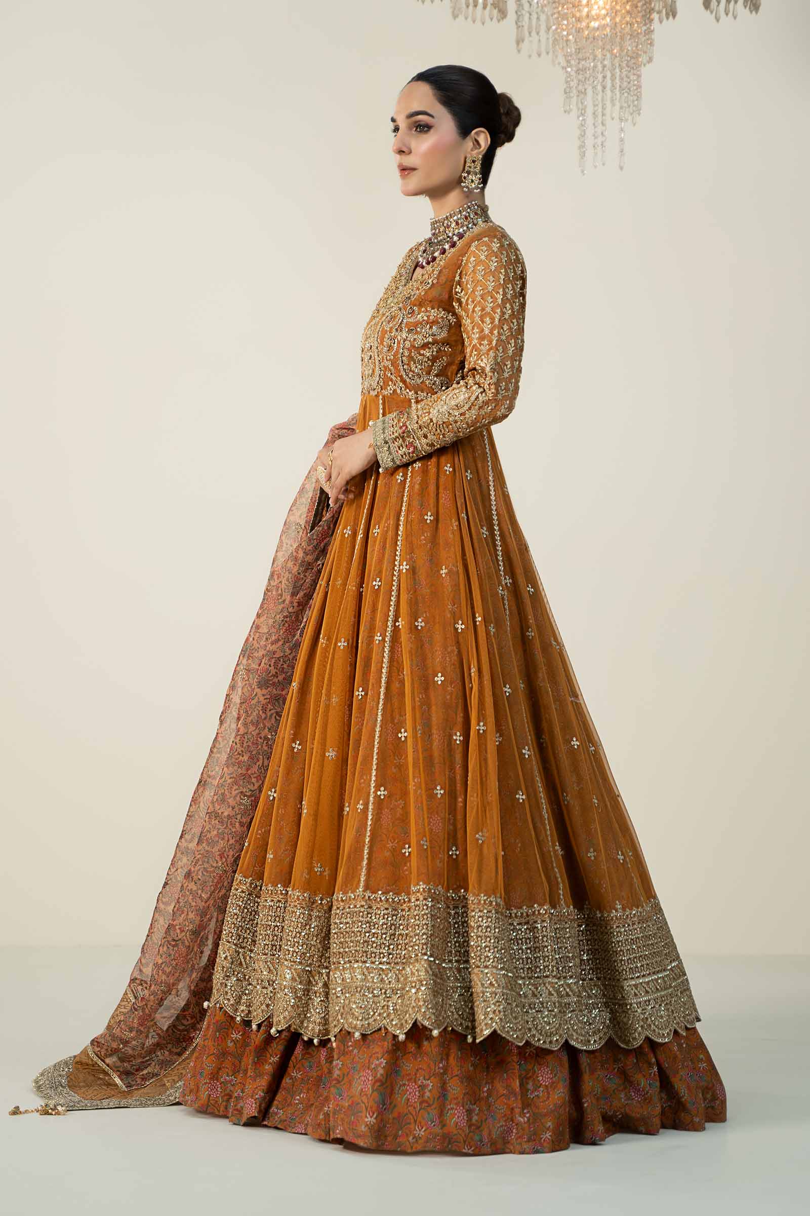 3 Piece Embroidered Net Suit