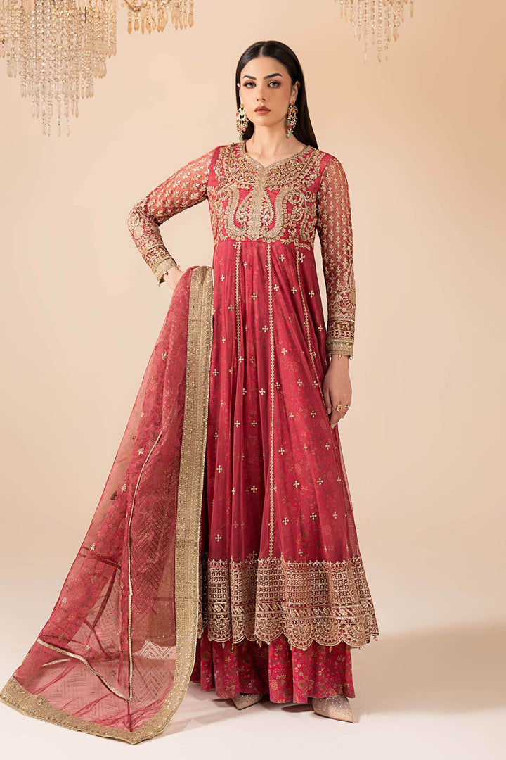 3 Piece Embroidered Net Suit All Products SFW13R1-ESM-PNK
