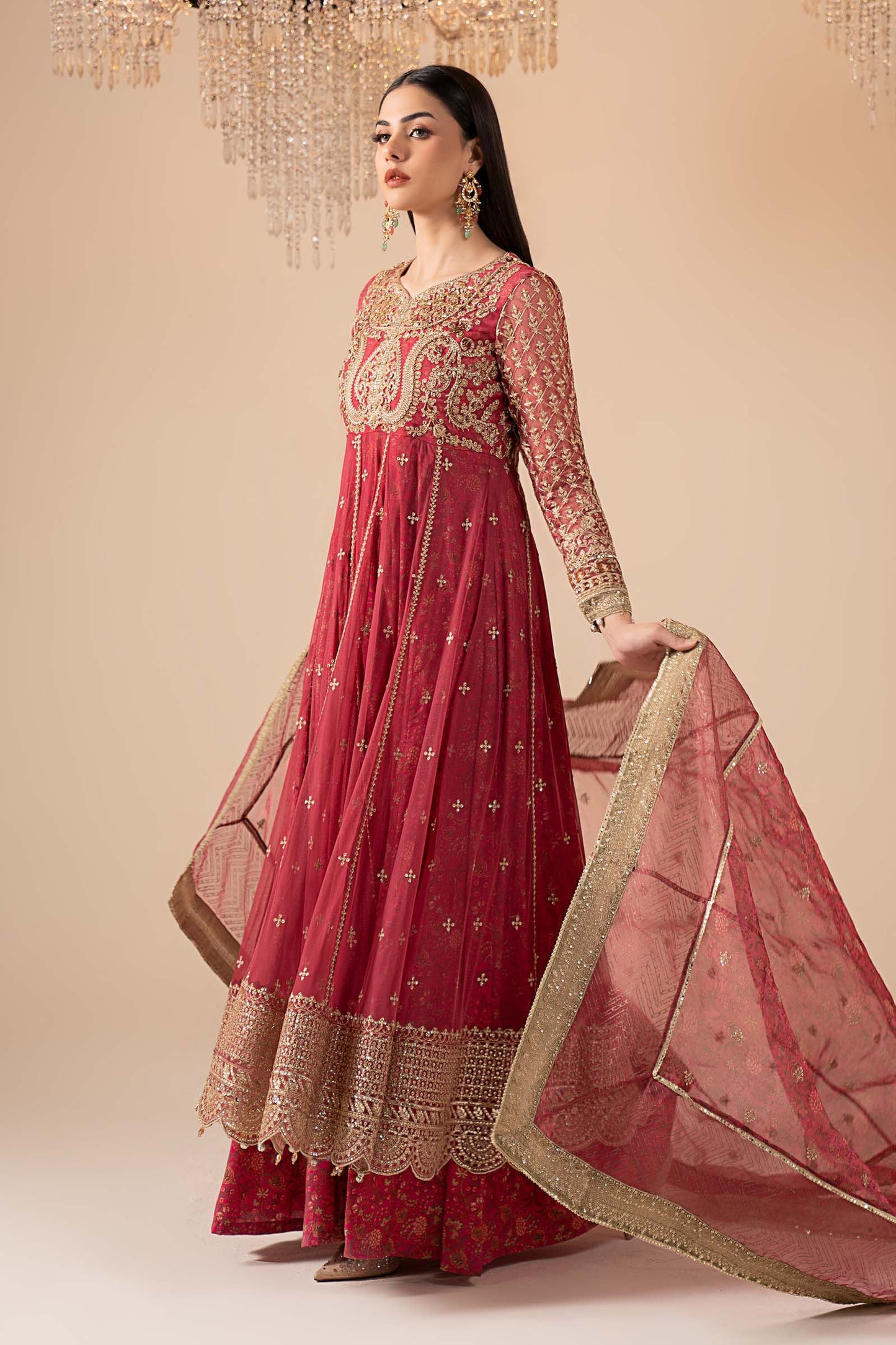 3 Piece Embroidered Net Suit
