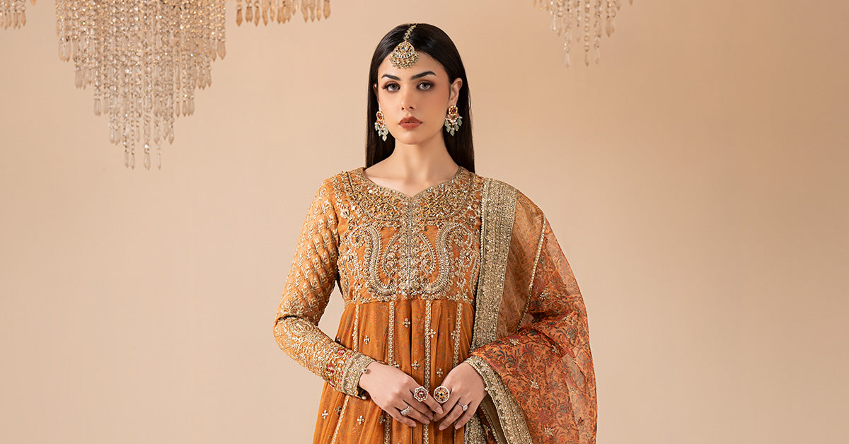 3 Piece Embroidered Net Suit