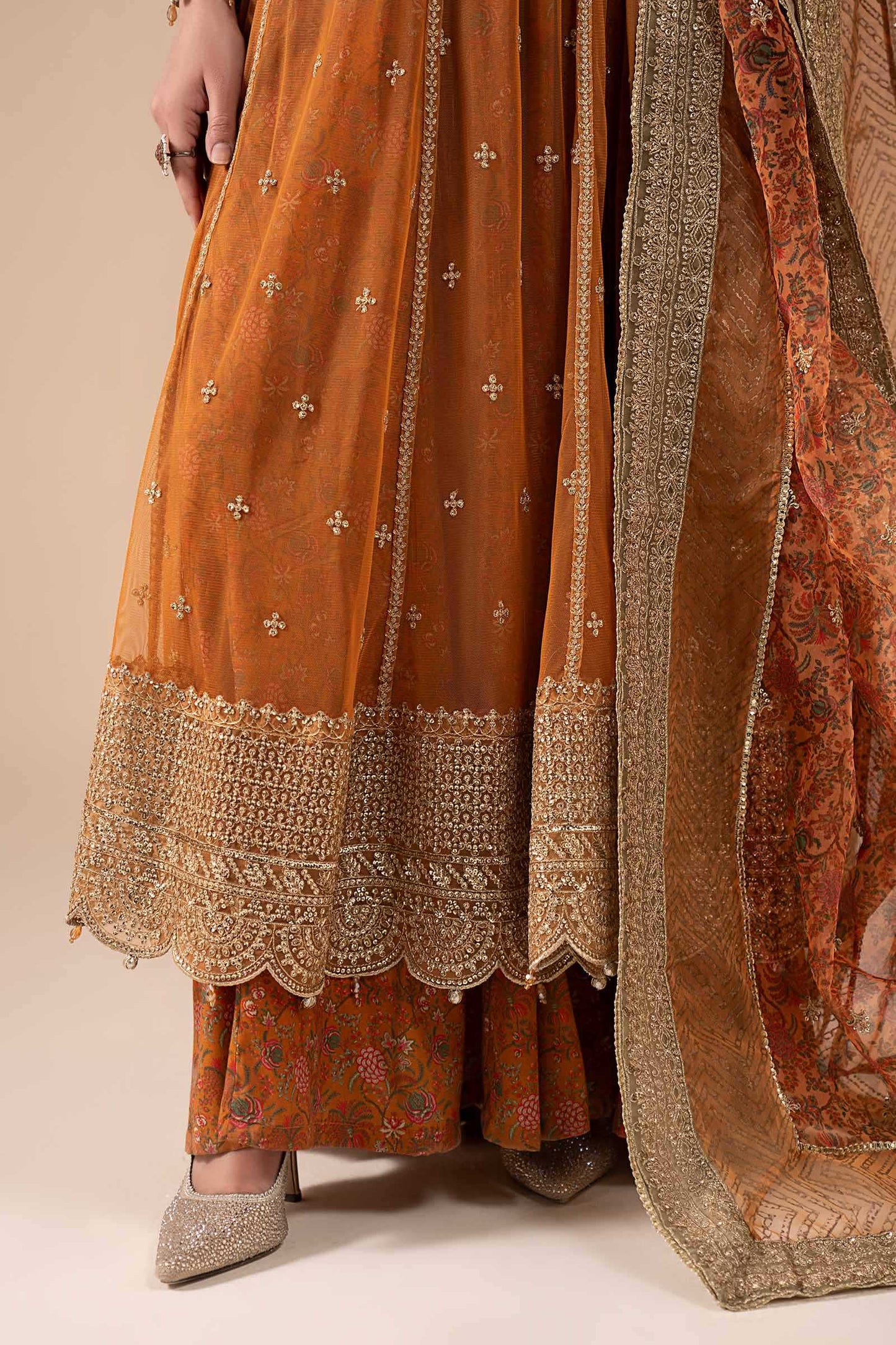 3 Piece Embroidered Net Suit