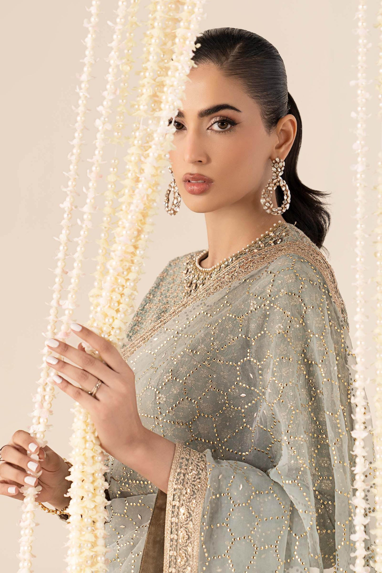 3 Piece Embroidered Raw Silk Suit