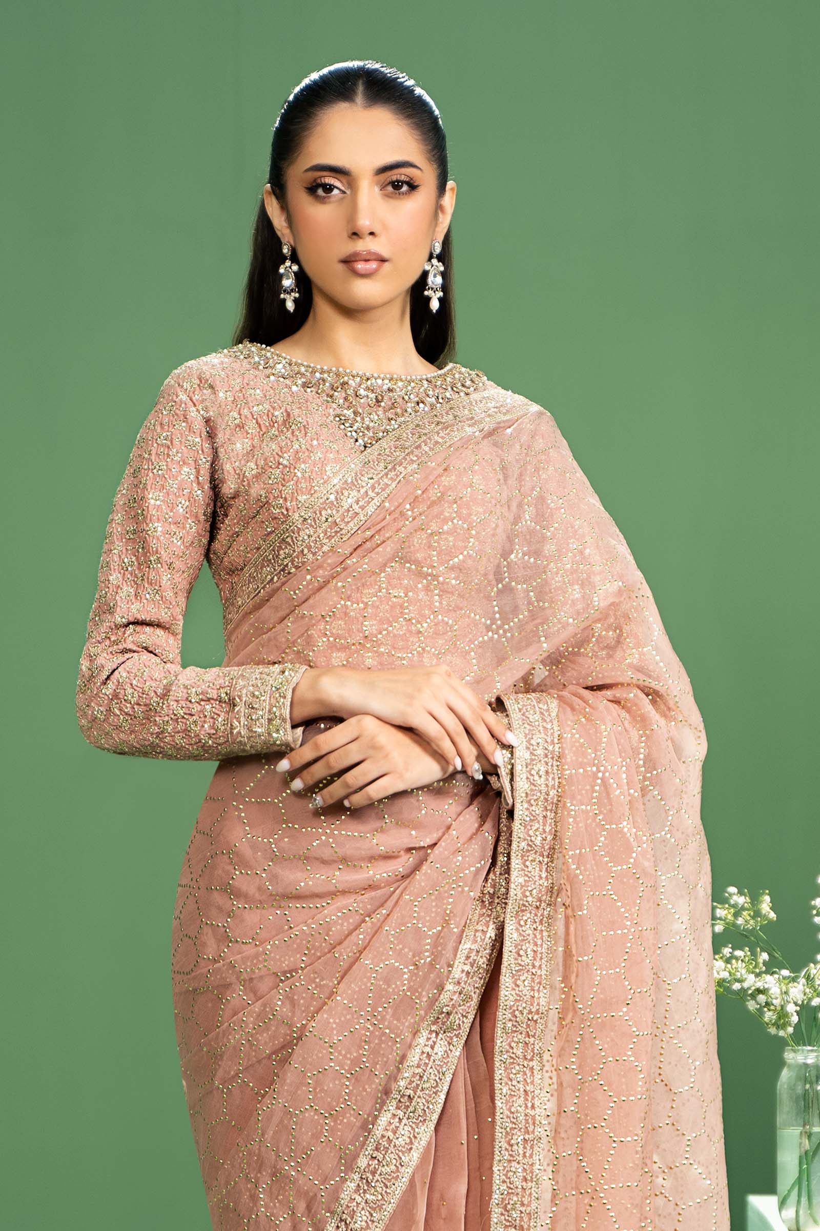 3 Piece Embroidered Raw Silk Suit