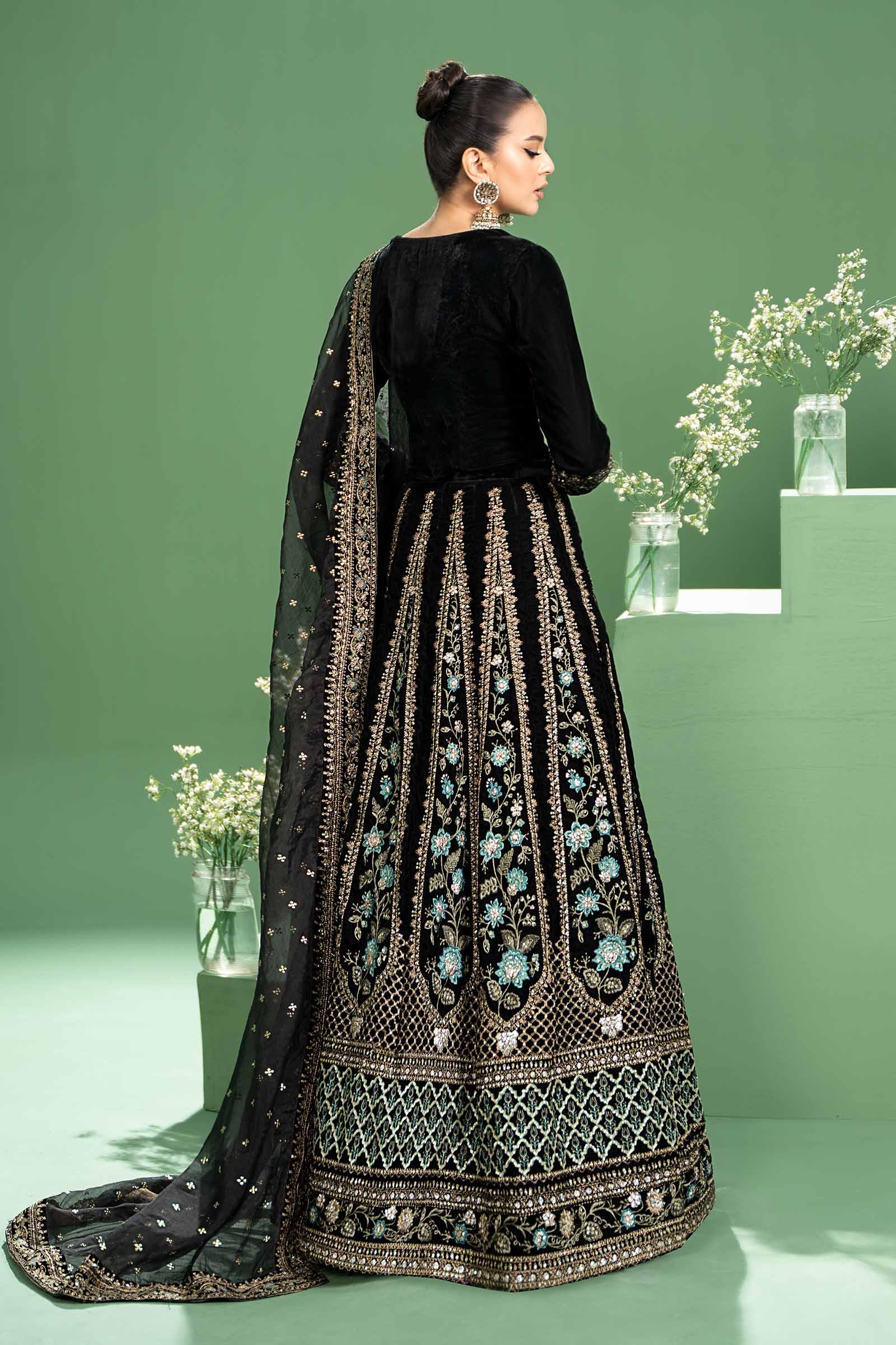 3 Piece Embroidered Velvet Suit