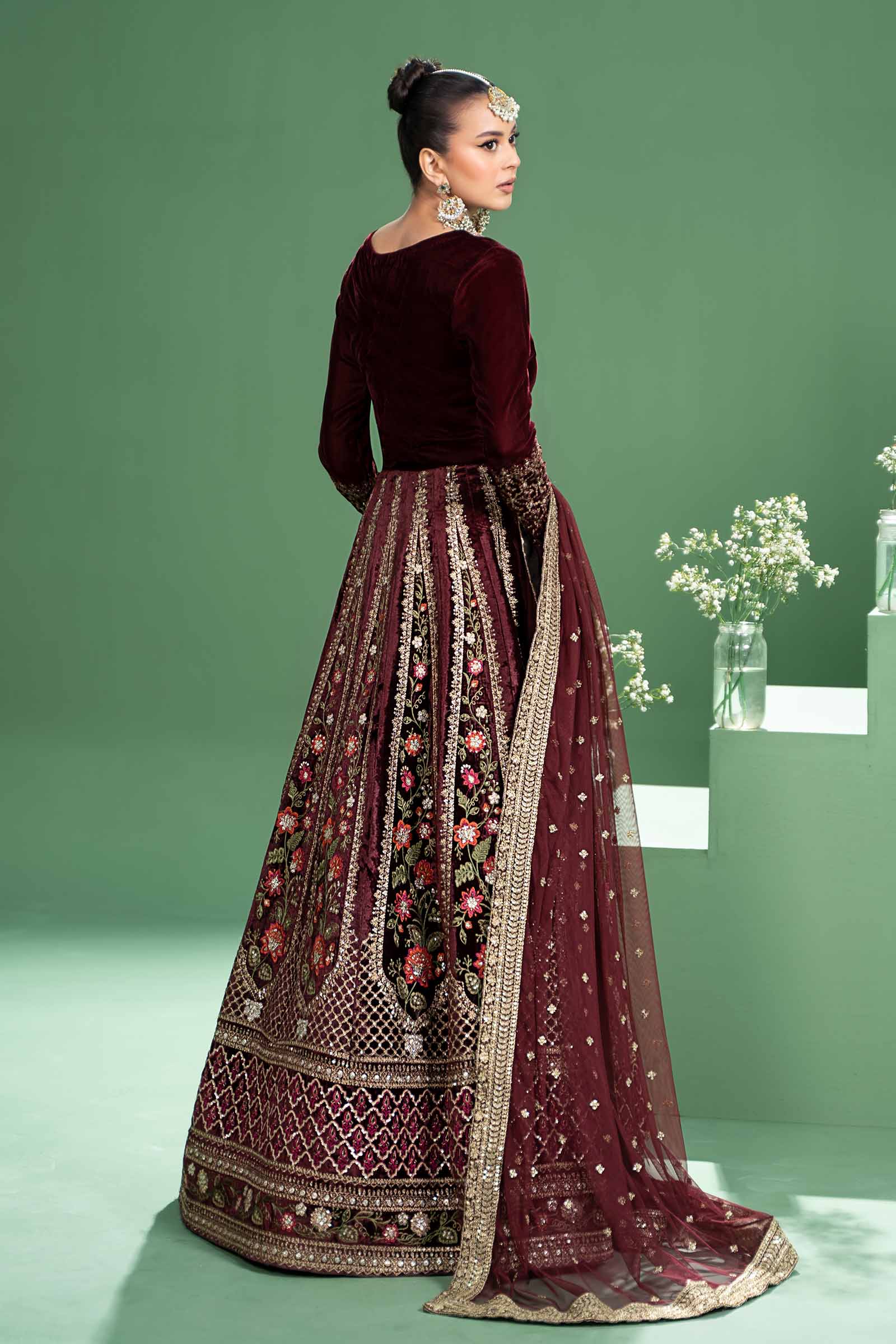 3 Piece Embroidered Velvet Suit