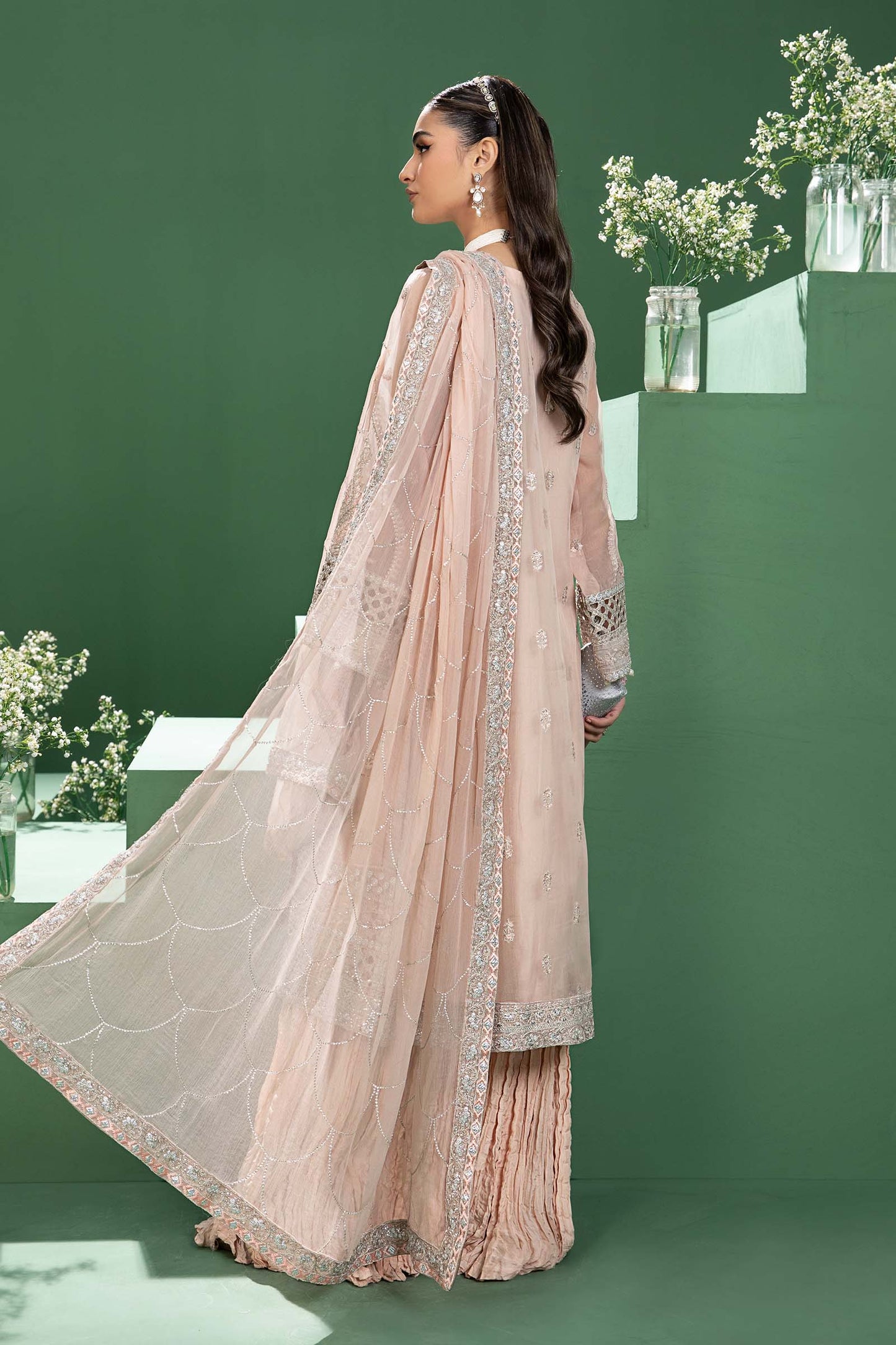 3 Piece Embroidered Organza Suit