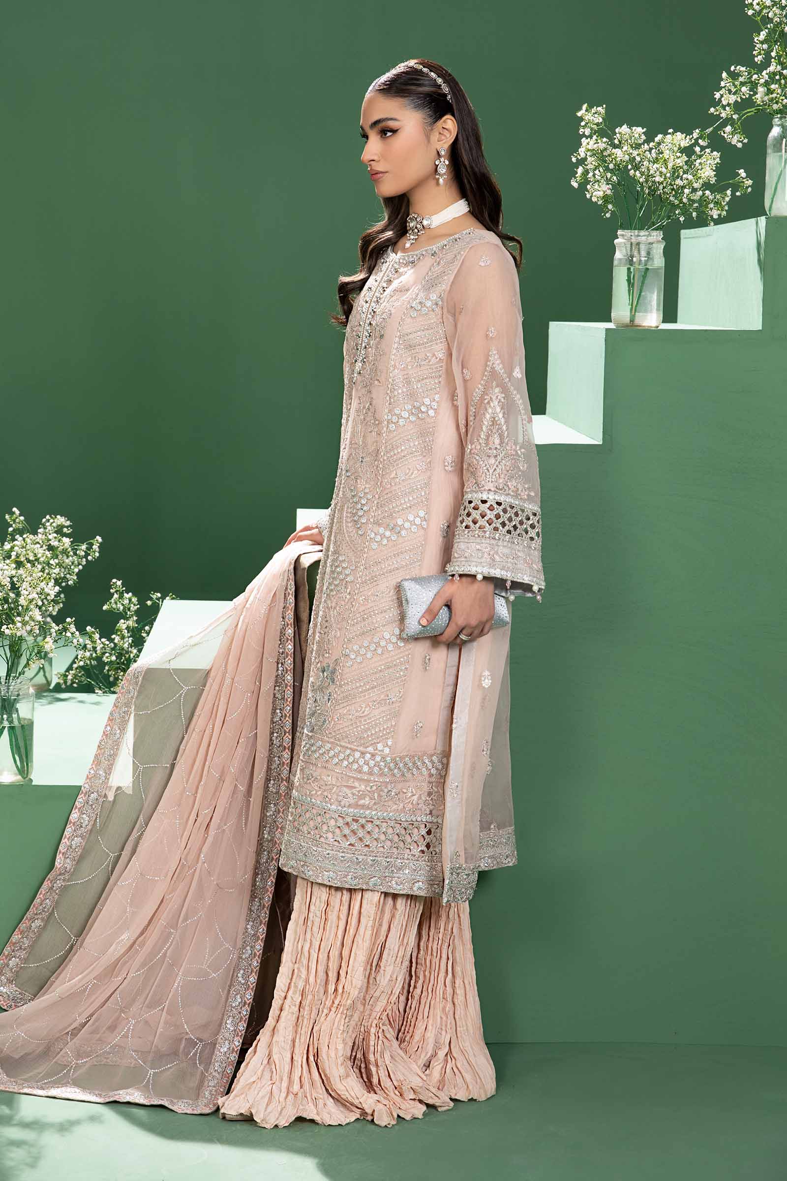 3 Piece Embroidered Organza Suit