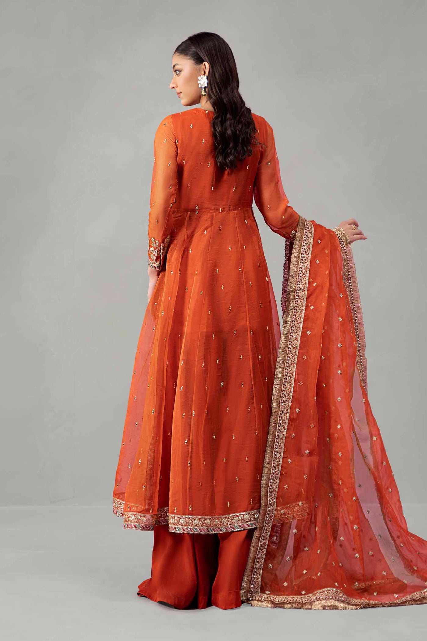 3 Piece Embroidered Organza Suit