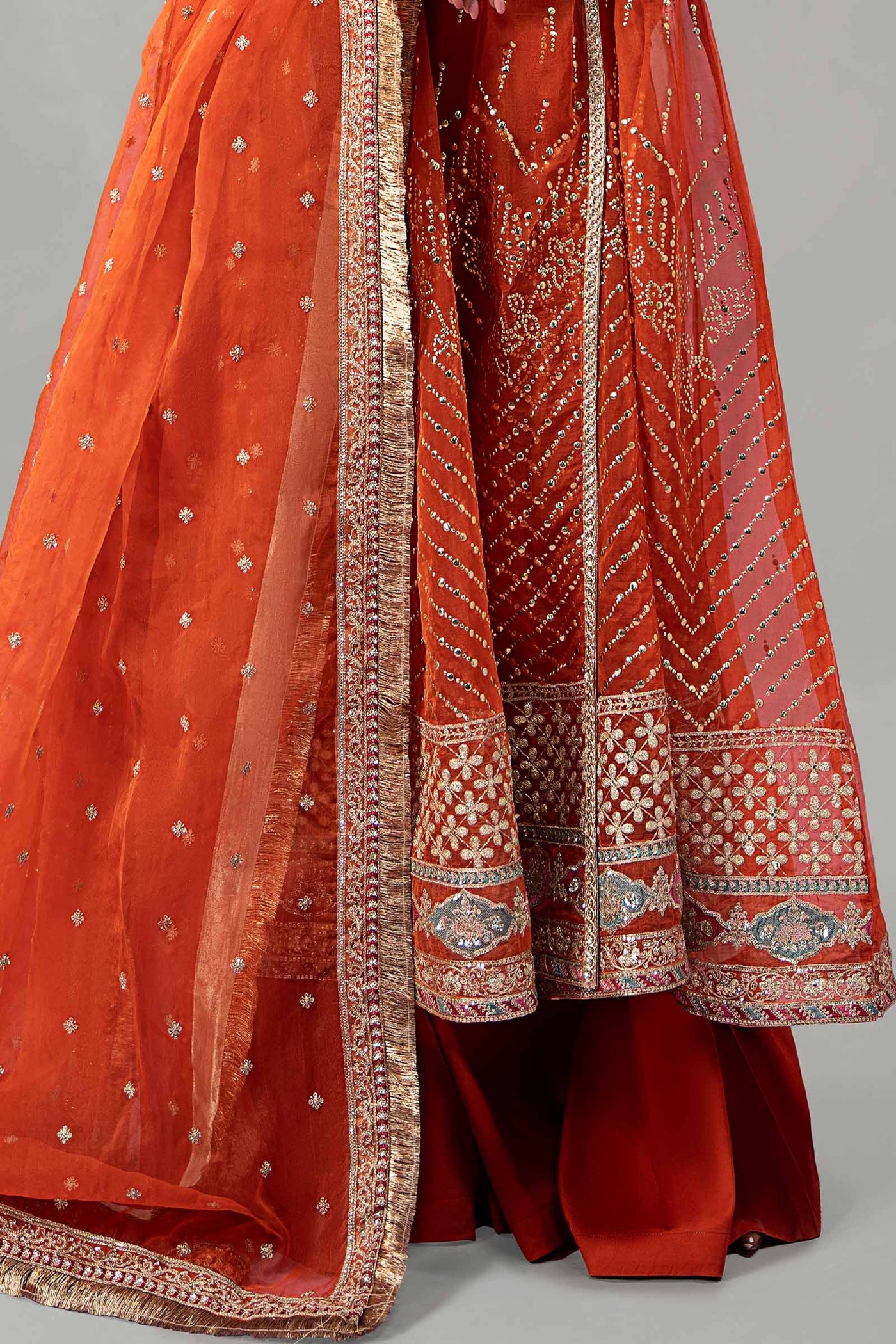 3 Piece Embroidered Organza Suit