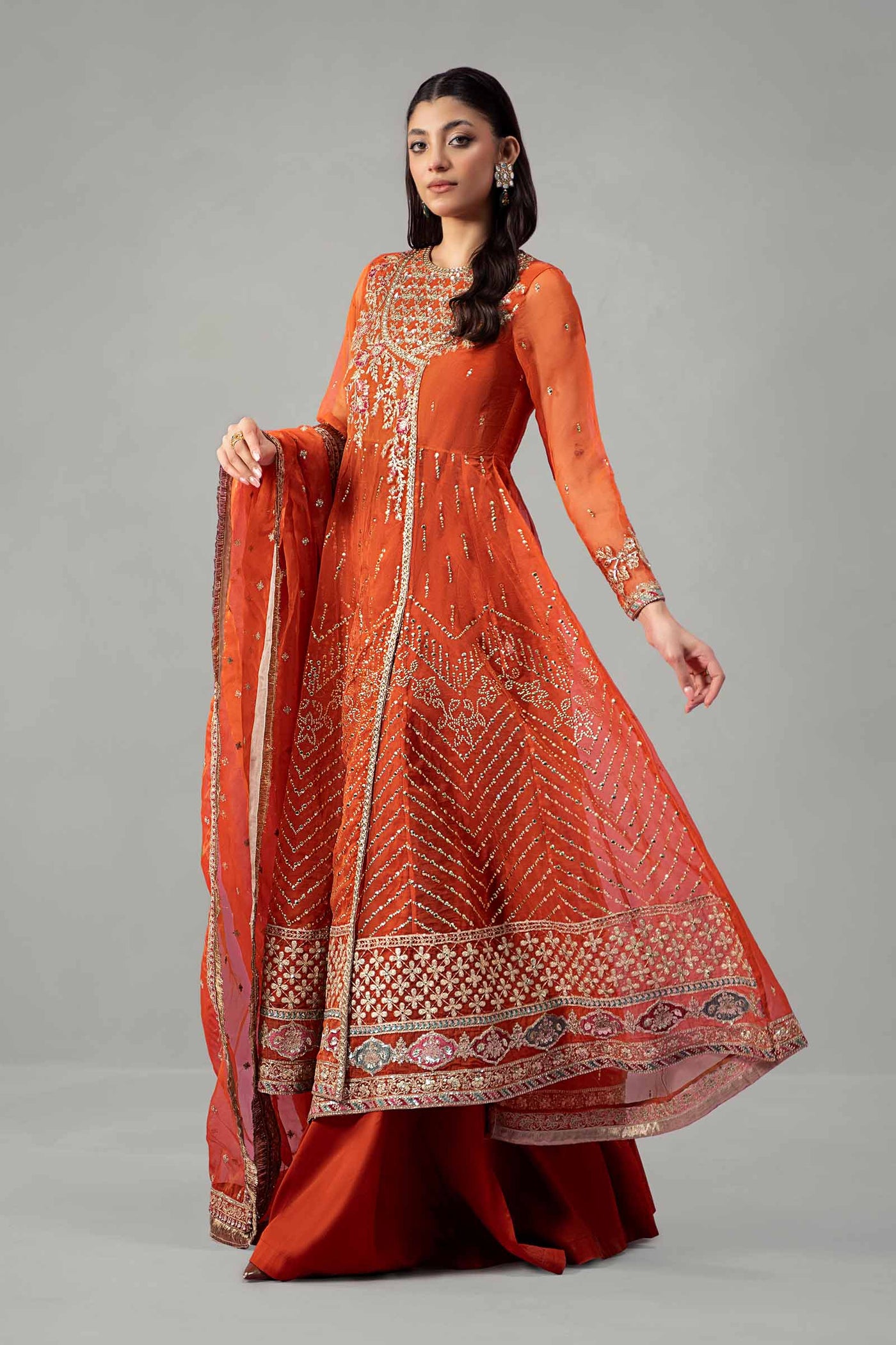 3 Piece Embroidered Organza Suit