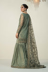 3 Piece Embroidered Zari Net Suit
