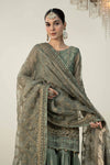 3 Piece Embroidered Zari Net Suit
