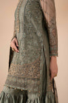3 Piece Embroidered Zari Net Suit