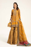 3 Piece Embroidered Raw Silk Suit