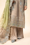 3 Piece Embroidered Raw Silk Suit
