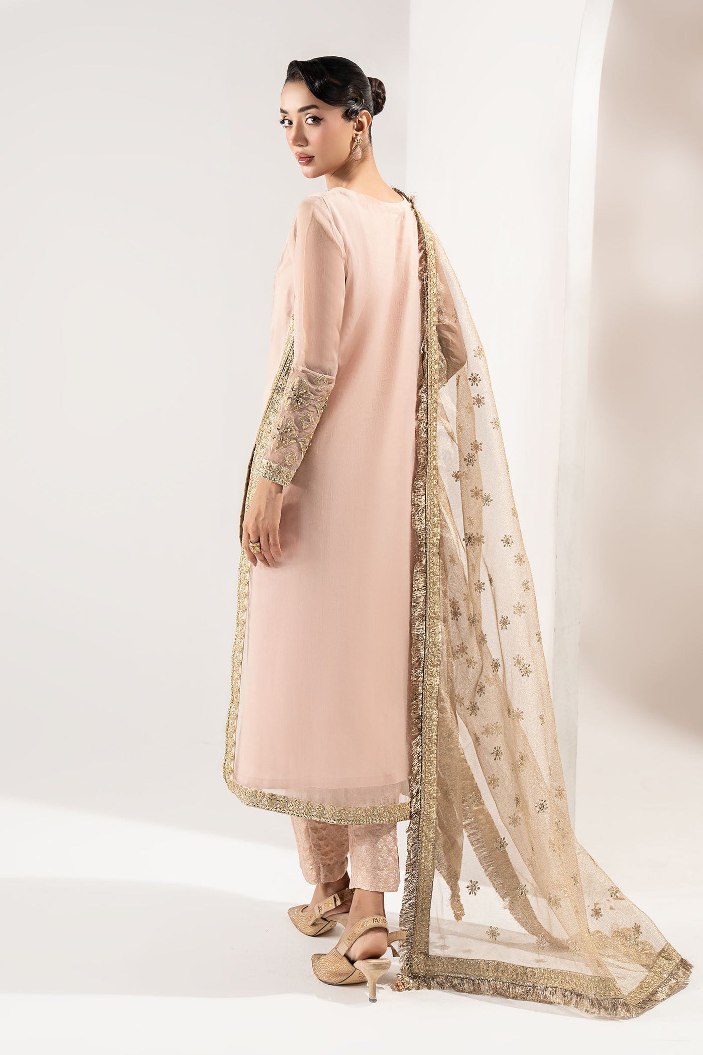 3 Piece Embroidered Organza Suit