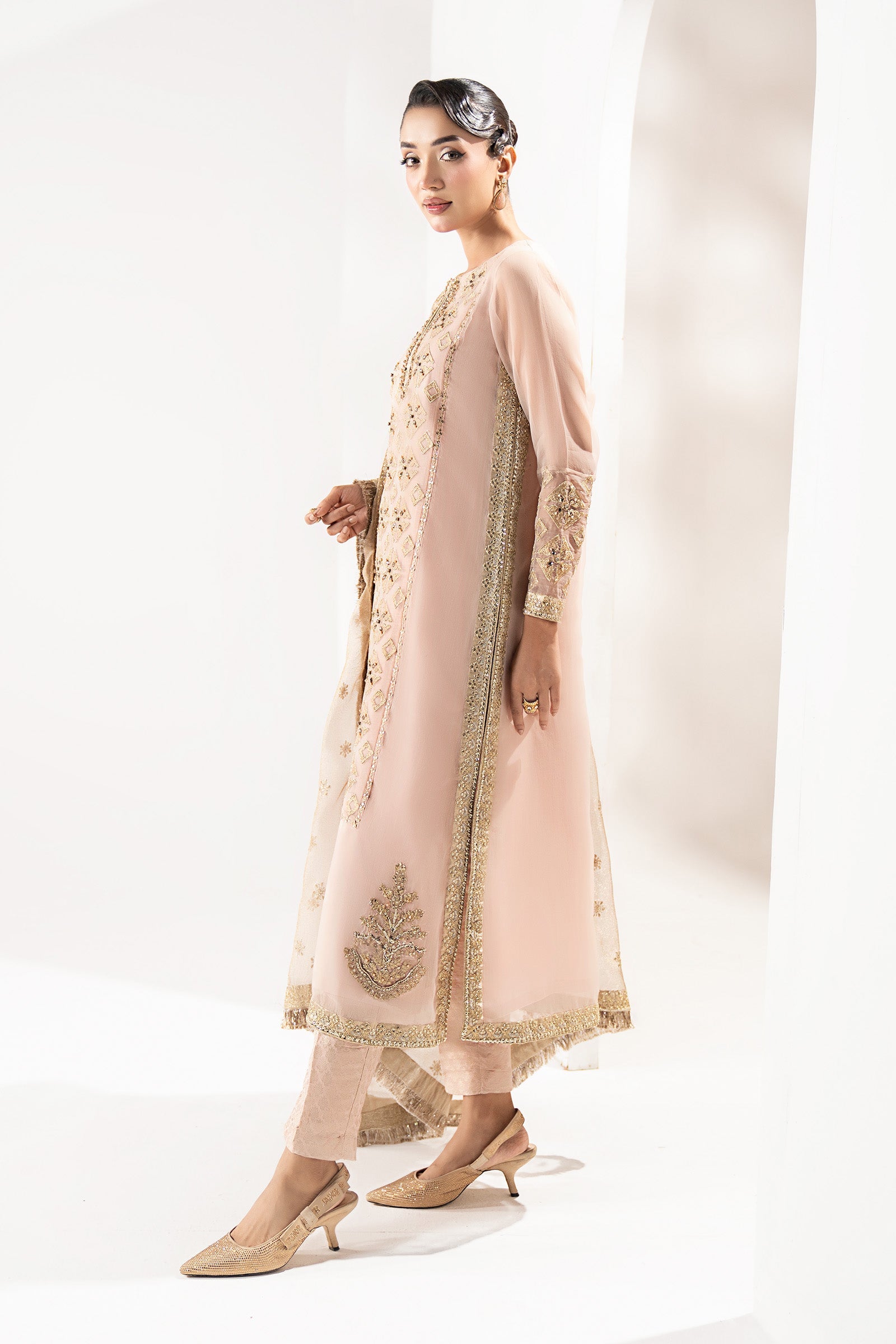 3 Piece Embroidered Organza Suit