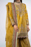 3 Piece Embroidered Raw Silk Suit