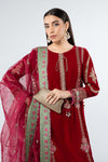 3 Piece Embroidered Velvet Suit