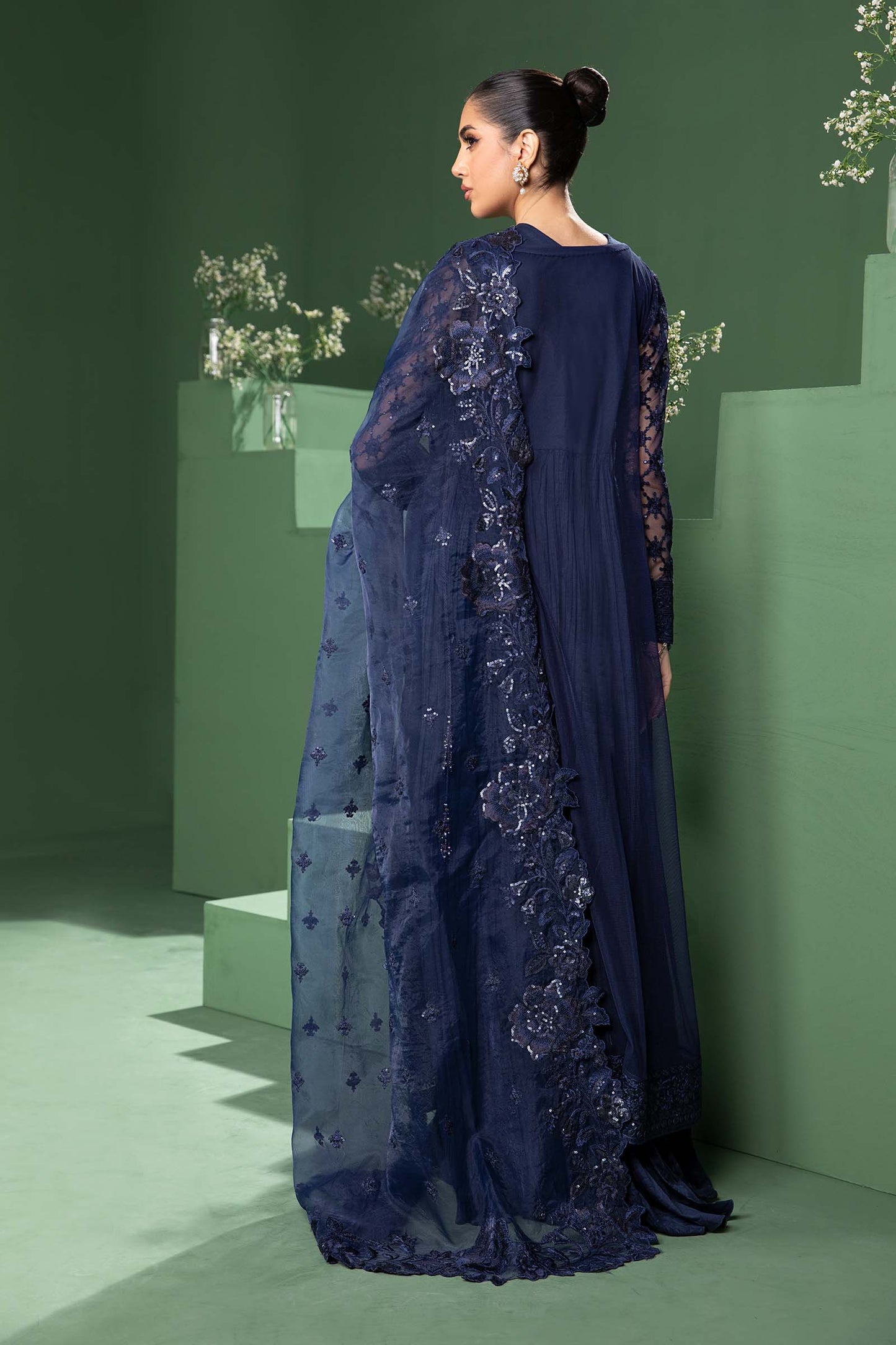 3 Piece Embroidered Net Suit