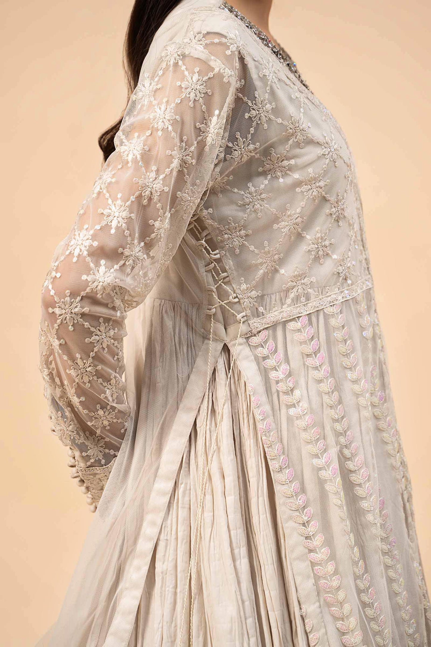 3 Piece Embroidered Net Suit