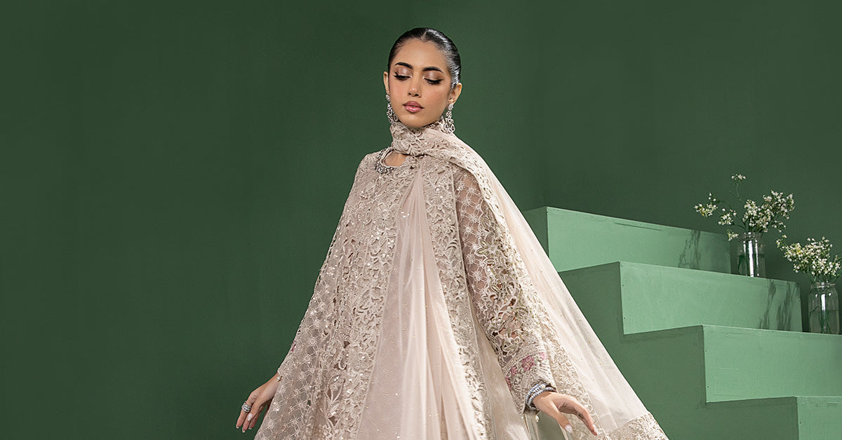 3 Piece Embroidered Organza Suit
