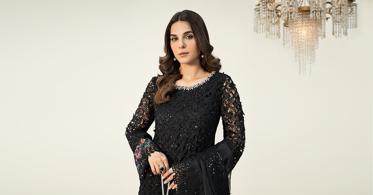 3 Piece Embroidered Organza Suit