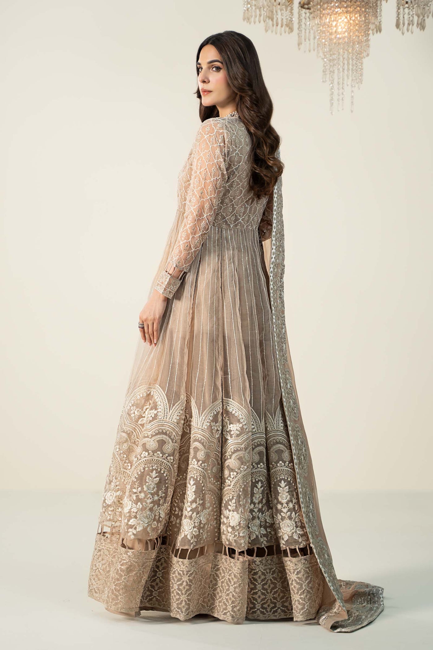 3 Piece Embroidered Organza Suit