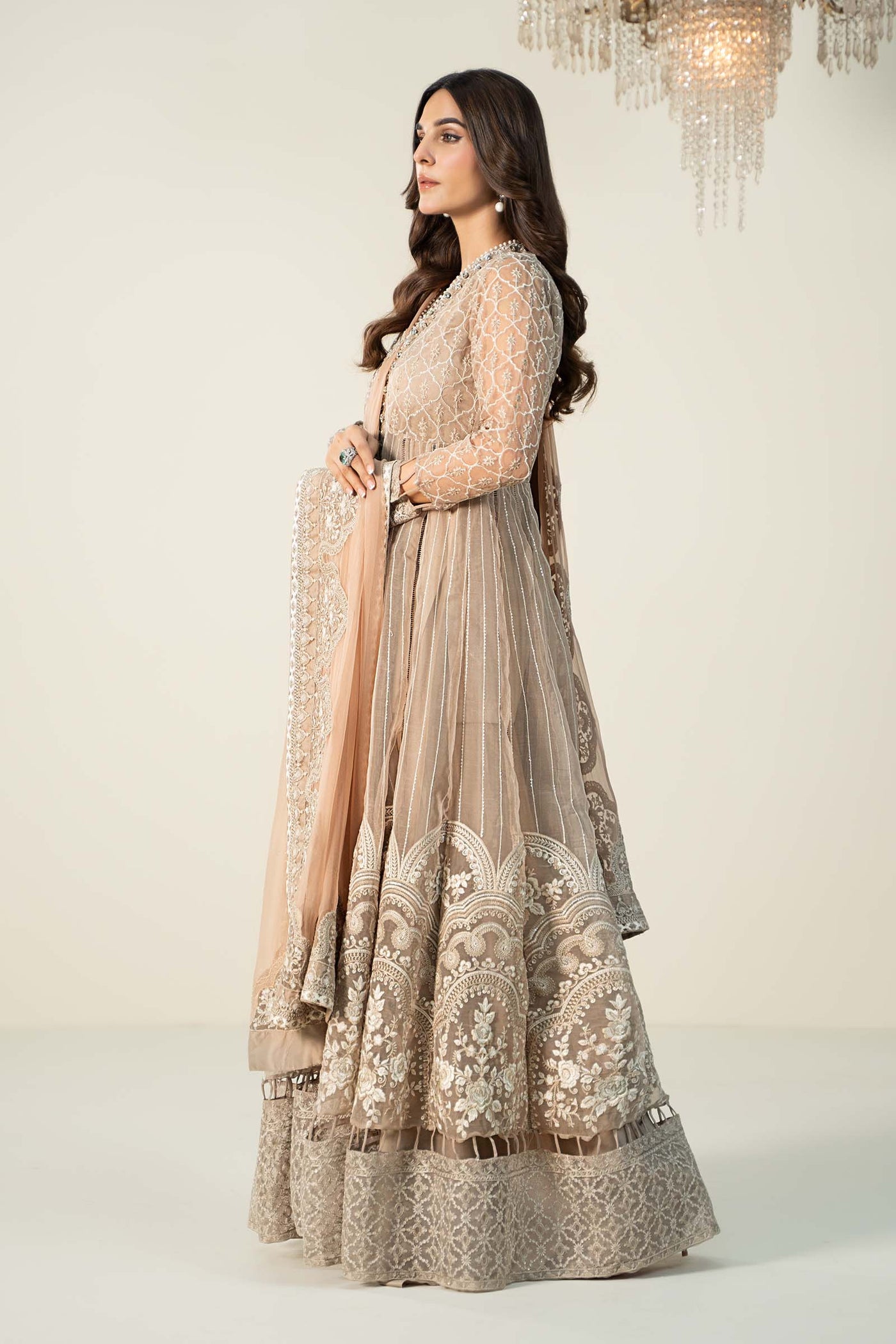 3 Piece Embroidered Organza Suit