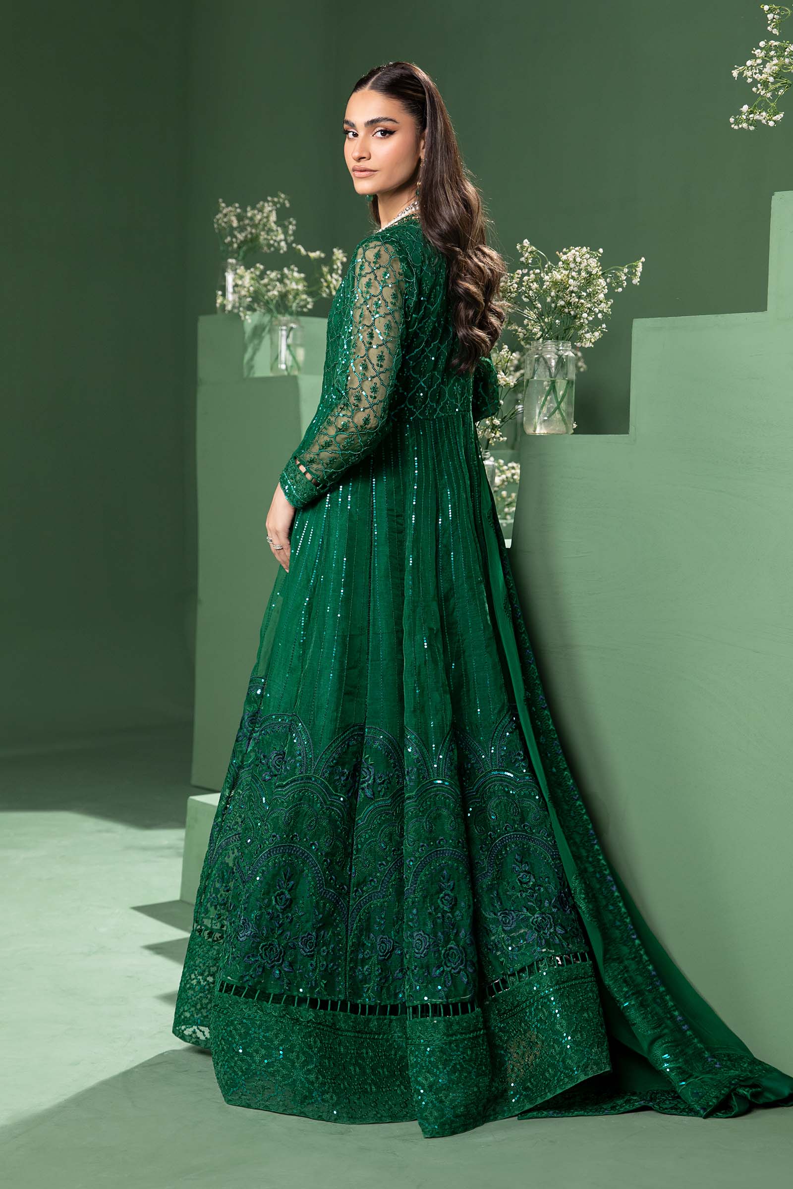 3 Piece Embroidered Organza Suit