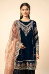 3 Piece Embroidered Velvet Suit