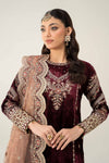 3 Piece Embroidered Velvet Suit
