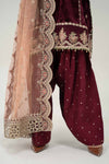 3 Piece Embroidered Velvet Suit