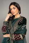 3 Piece Embroidered Velvet Suit