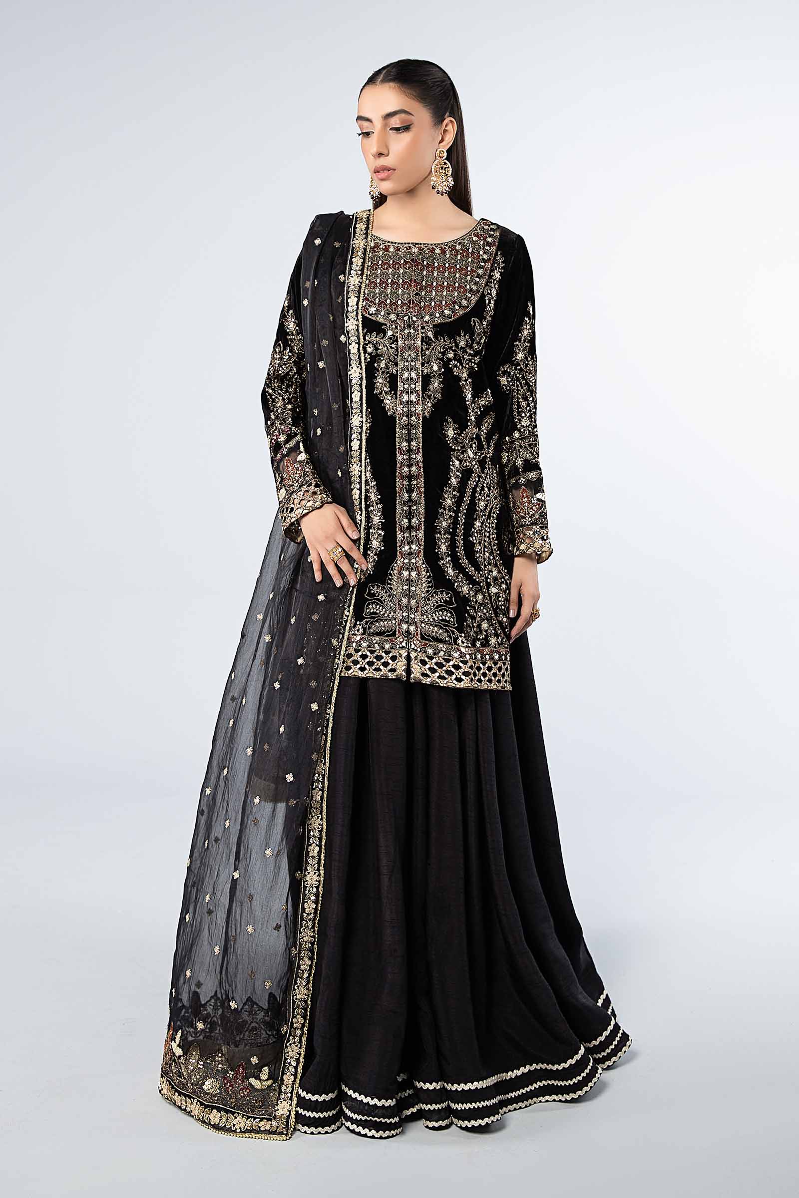 3 Piece Embroidered Velvet Suit