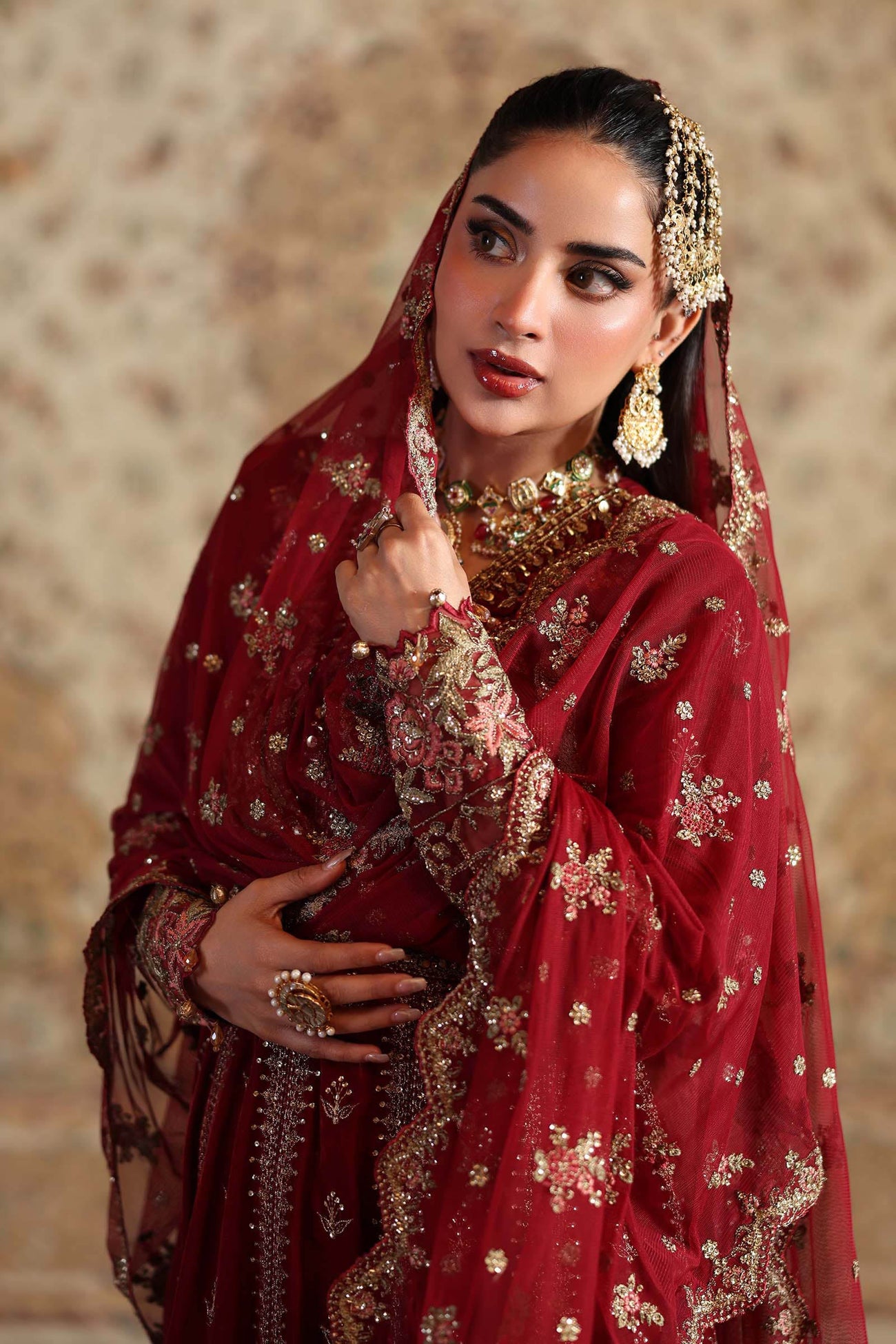 3 Piece Embroidered Velvet Suit