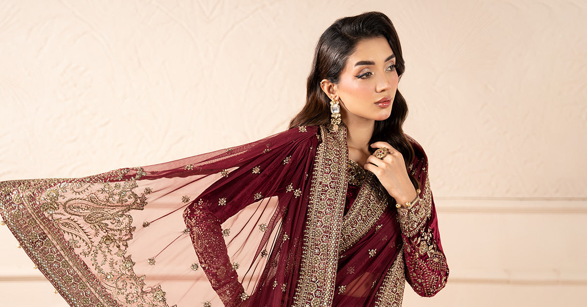 Embroidered Net Saree