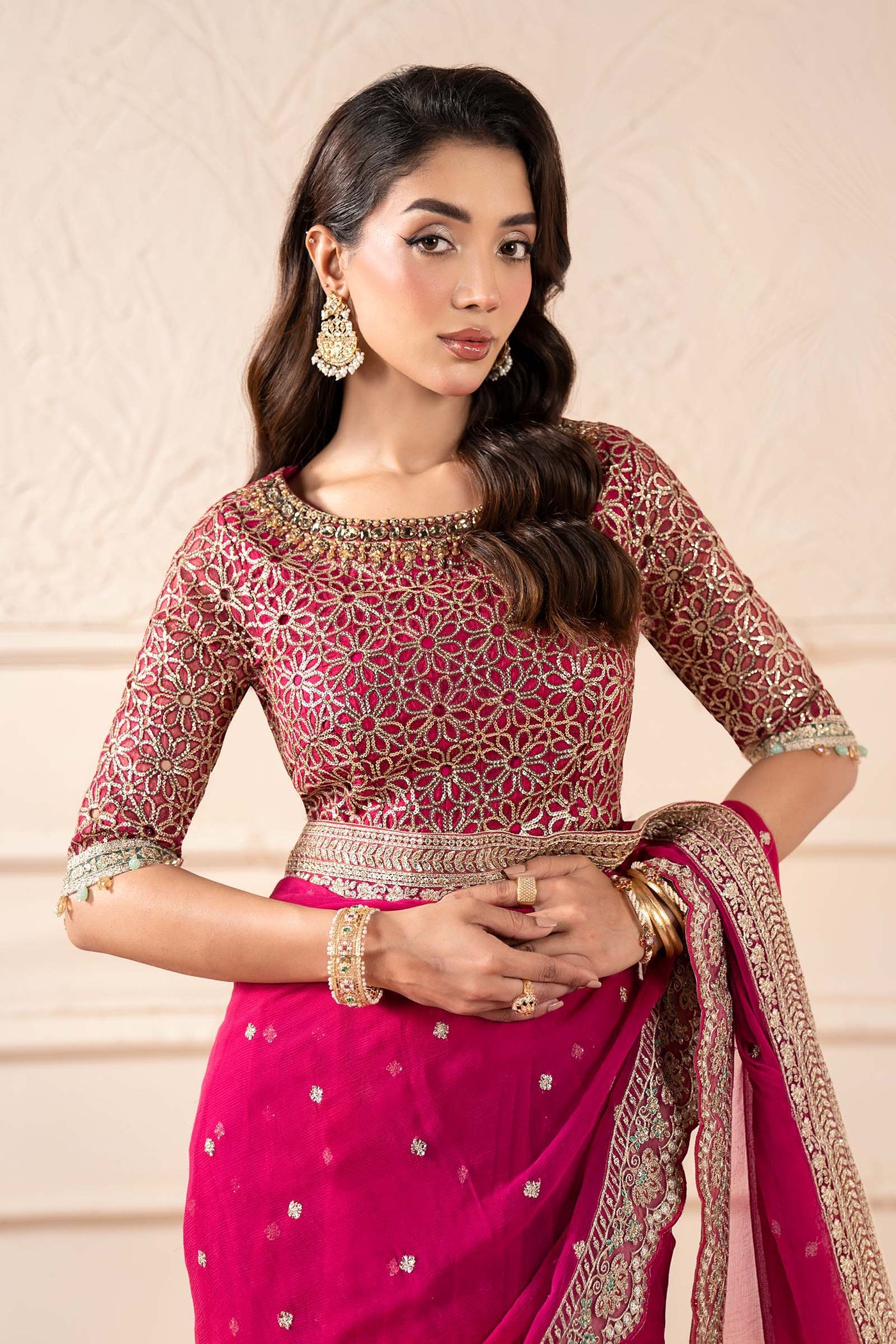 Embroidered Chiffon Saree