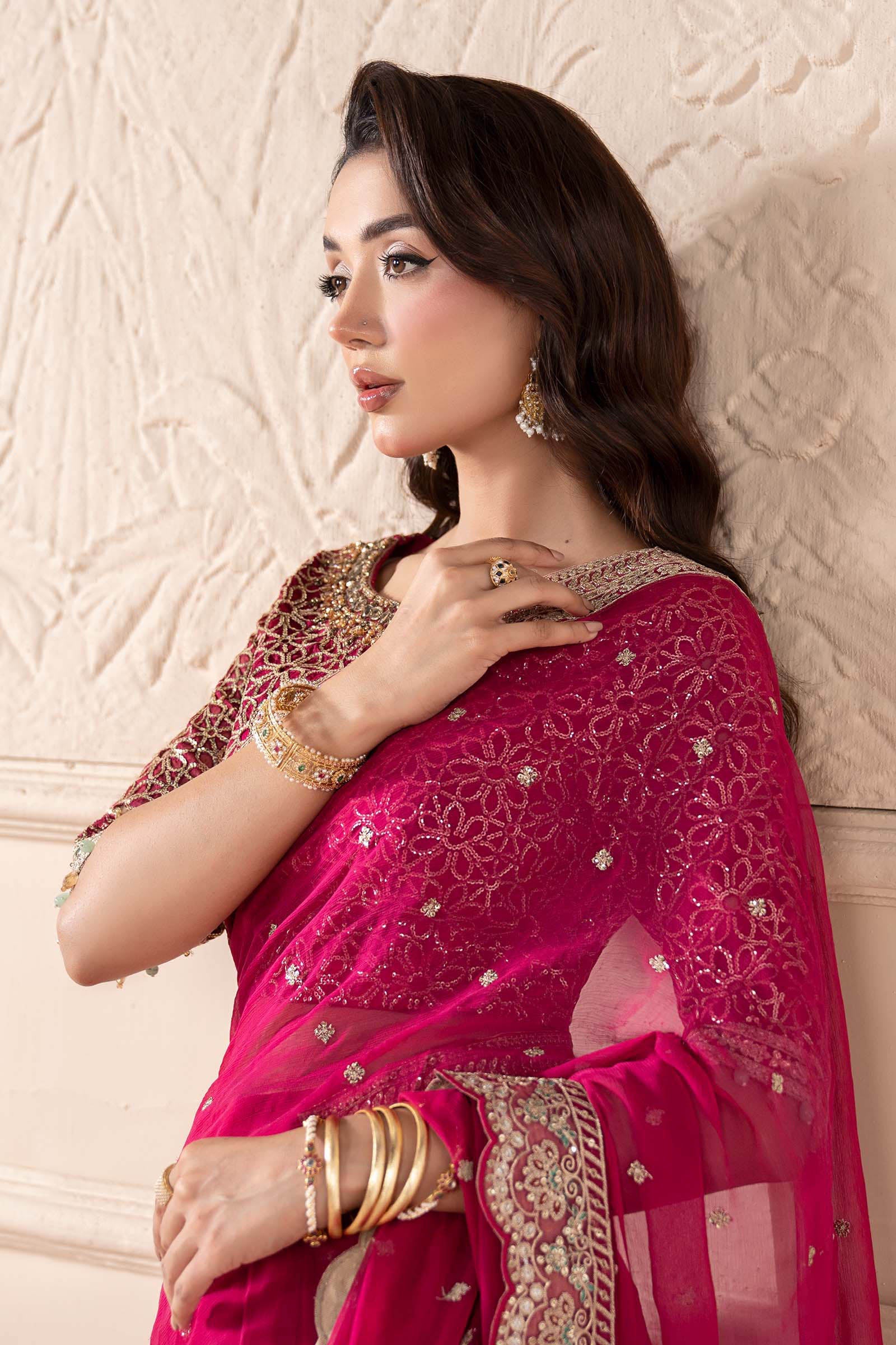Embroidered Chiffon Saree