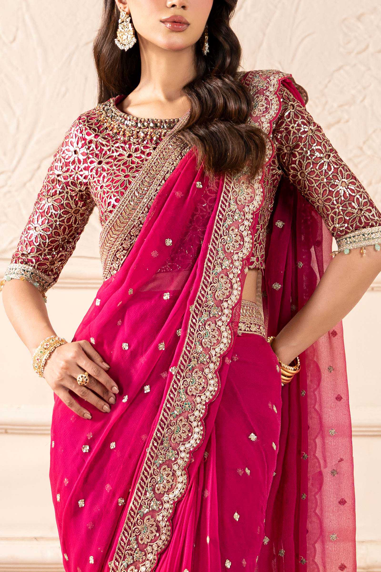 Embroidered Chiffon Saree