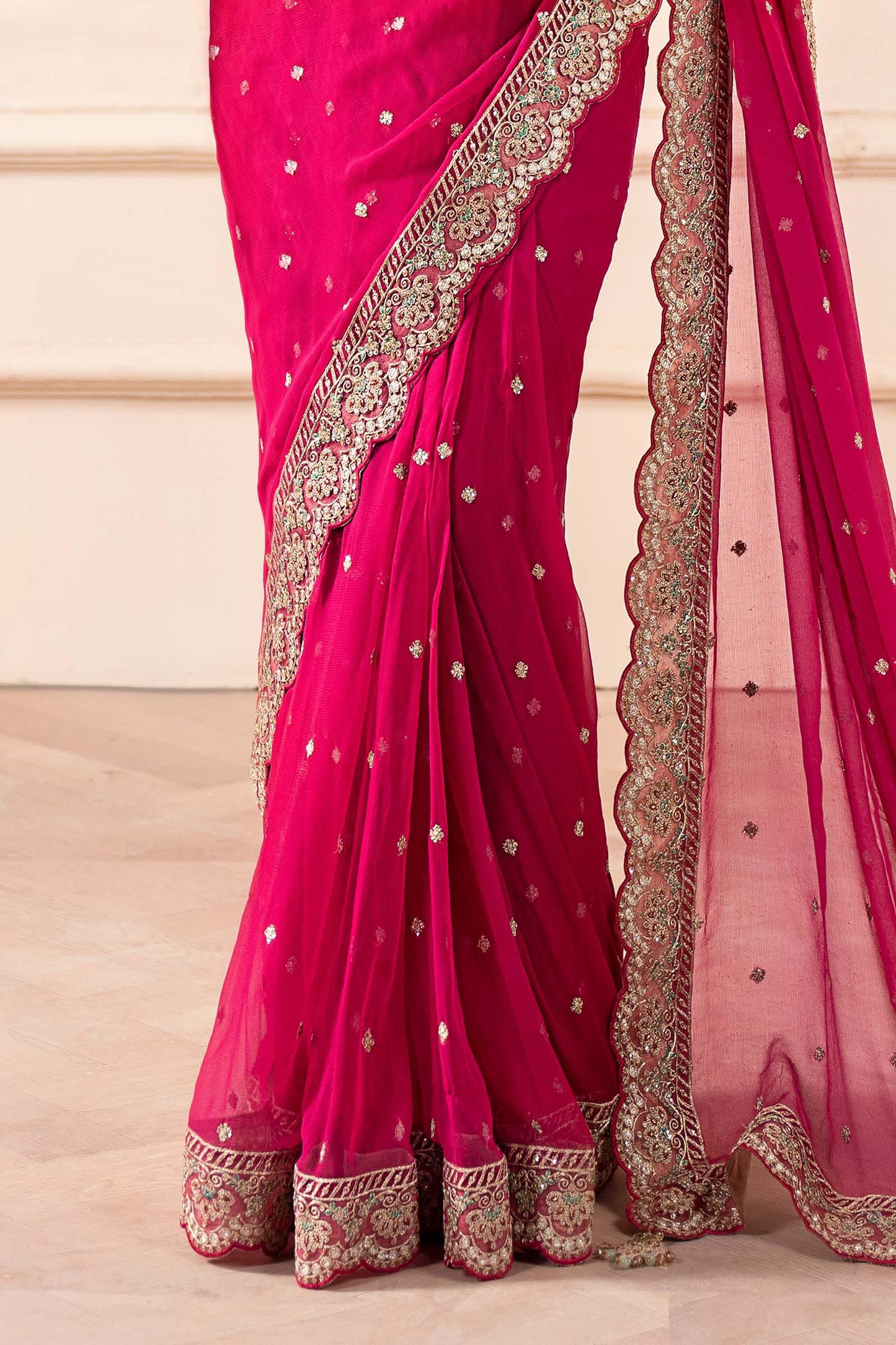 Embroidered Chiffon Saree