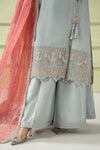 3 Piece Embroidered Raw Silk Suit