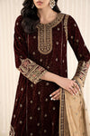 3 Piece Embroidered Velvet Suit