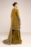 3 Piece Embroidered Raw Silk Suit