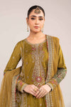 3 Piece Embroidered Raw Silk Suit